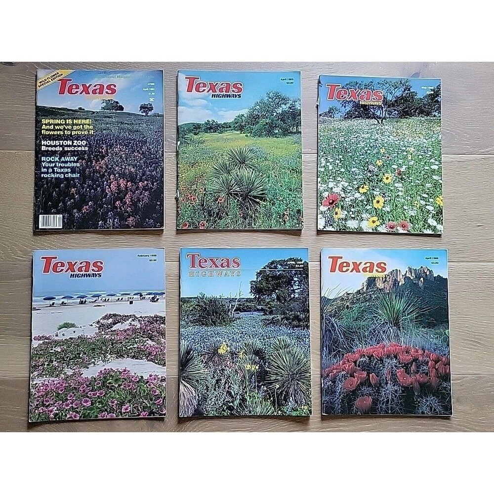 Texas Highways Magazine Lot of 6 1984, 85, 86, 89, Vintage, Collectible